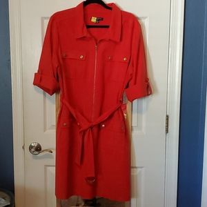 Red Zip Dress Size 16